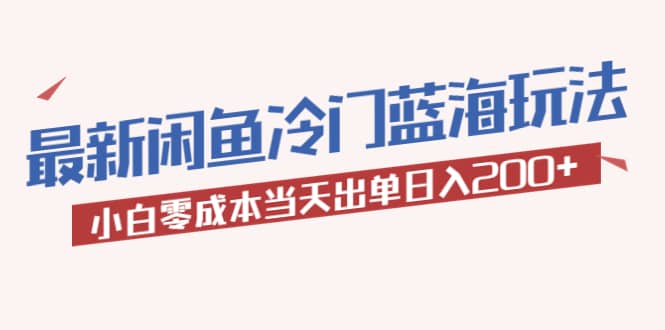 2023最新闲鱼冷门蓝海玩法，小白零成本当天出单日入200-往来项目网