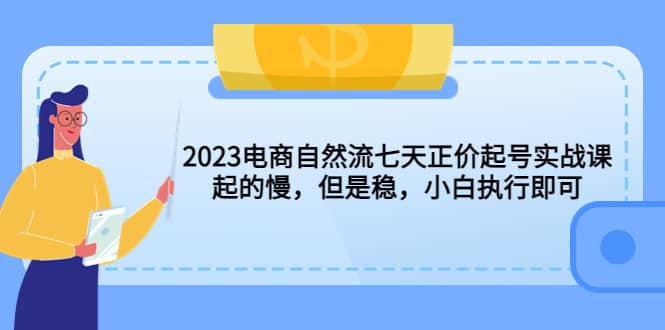 2023电商自然流七天正价起号实战课：起的慢，但是稳，小白执行即可-往来项目网