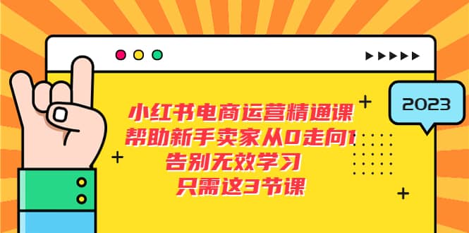 小红书电商·运营精通课，帮助新手卖家从0走向1 告别无效学习（7节视频课）-往来项目网