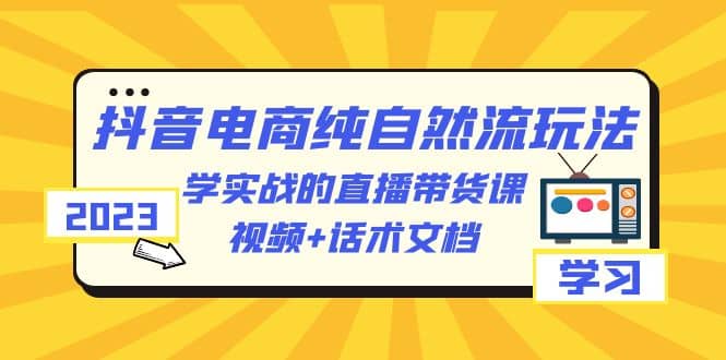 2023抖音电商·纯自然流玩法：学实战的直播带货课，视频 话术文档-往来项目网