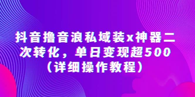 抖音撸音浪私域装x神器二次转化，单日变现超500（详细操作教程）-往来项目网