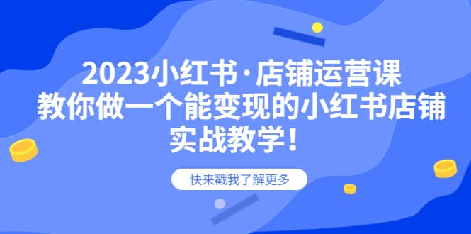 2023小红书·店铺运营课，教你做一个能变现的小红书店铺，20节-实战教学-往来项目网