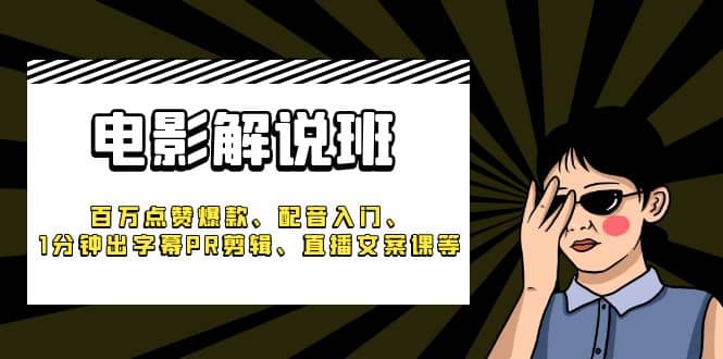 《电影解说班》百万点赞爆款、配音入门、1分钟出字幕PR剪辑、直播文案课等-往来项目网