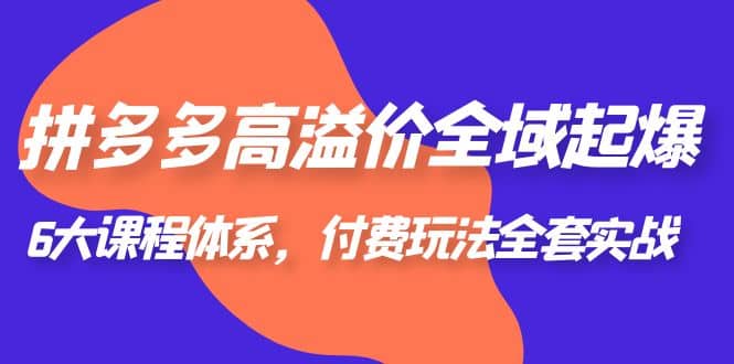 拼多多-高溢价 全域 起爆，6大课程体系，付费玩法全套实战-往来项目网