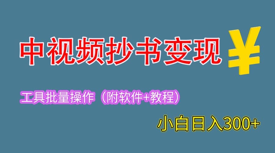 2023中视频抄书变现（附工具 教程），一天300 ，特别适合新手操作的副业-往来项目网