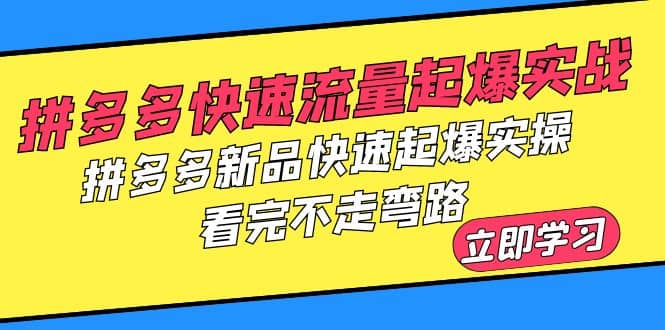 拼多多-快速流量起爆实战，拼多多新品快速起爆实操，看完不走弯路-往来项目网