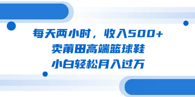 每天两小时，收入500 ，卖莆田高端篮球鞋，小白轻松月入过万（教程 素材）-往来项目网