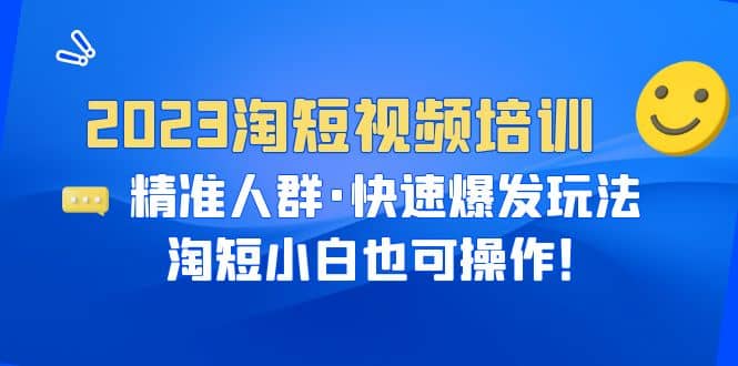 2023淘短视频培训：精准人群·快速爆发玩法，淘短小白也可操作-往来项目网