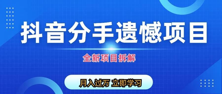 自媒体抖音分手遗憾项目私域项目拆解-往来项目网