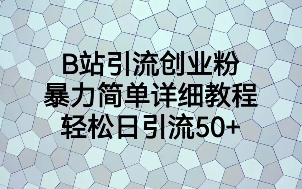 B站引流创业粉，暴力简单详细教程，轻松日引流50-往来项目网