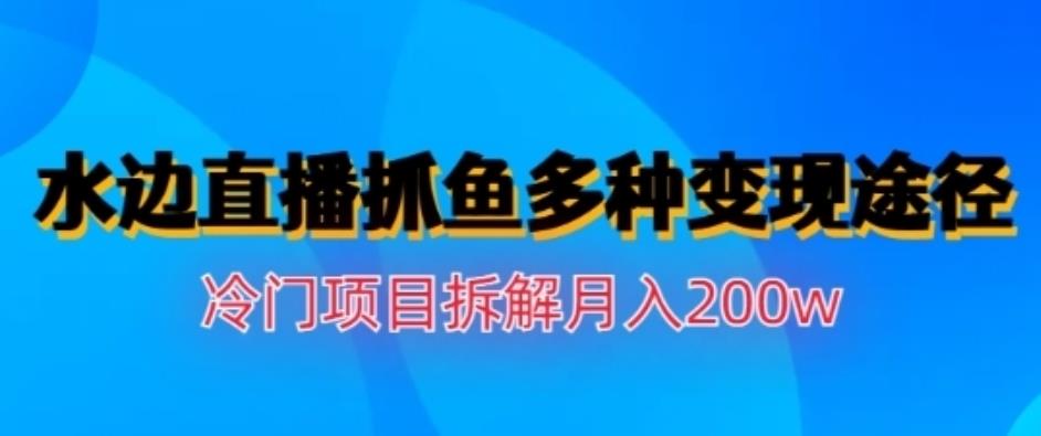 水边直播抓鱼，多种变现途径冷门项目，月入200w拆解【揭秘】-往来项目网