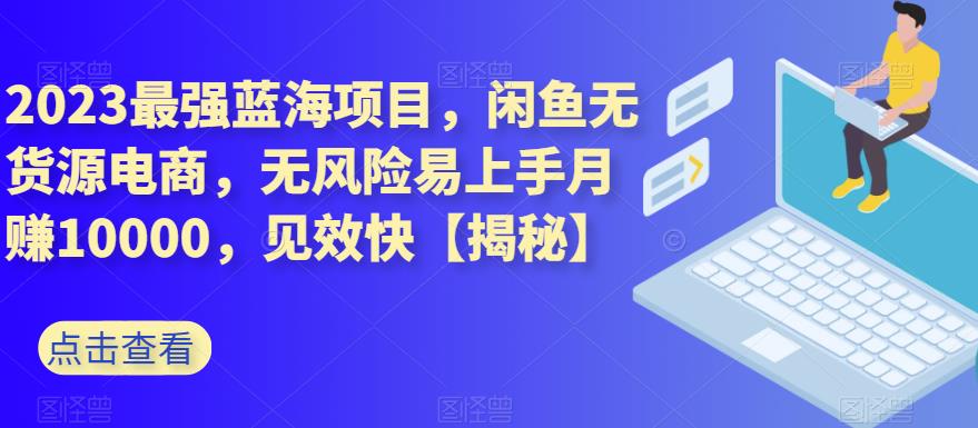 2023最强蓝海项目，闲鱼无货源电商，无风险易上手月赚10000，见效快【揭秘】-往来项目网