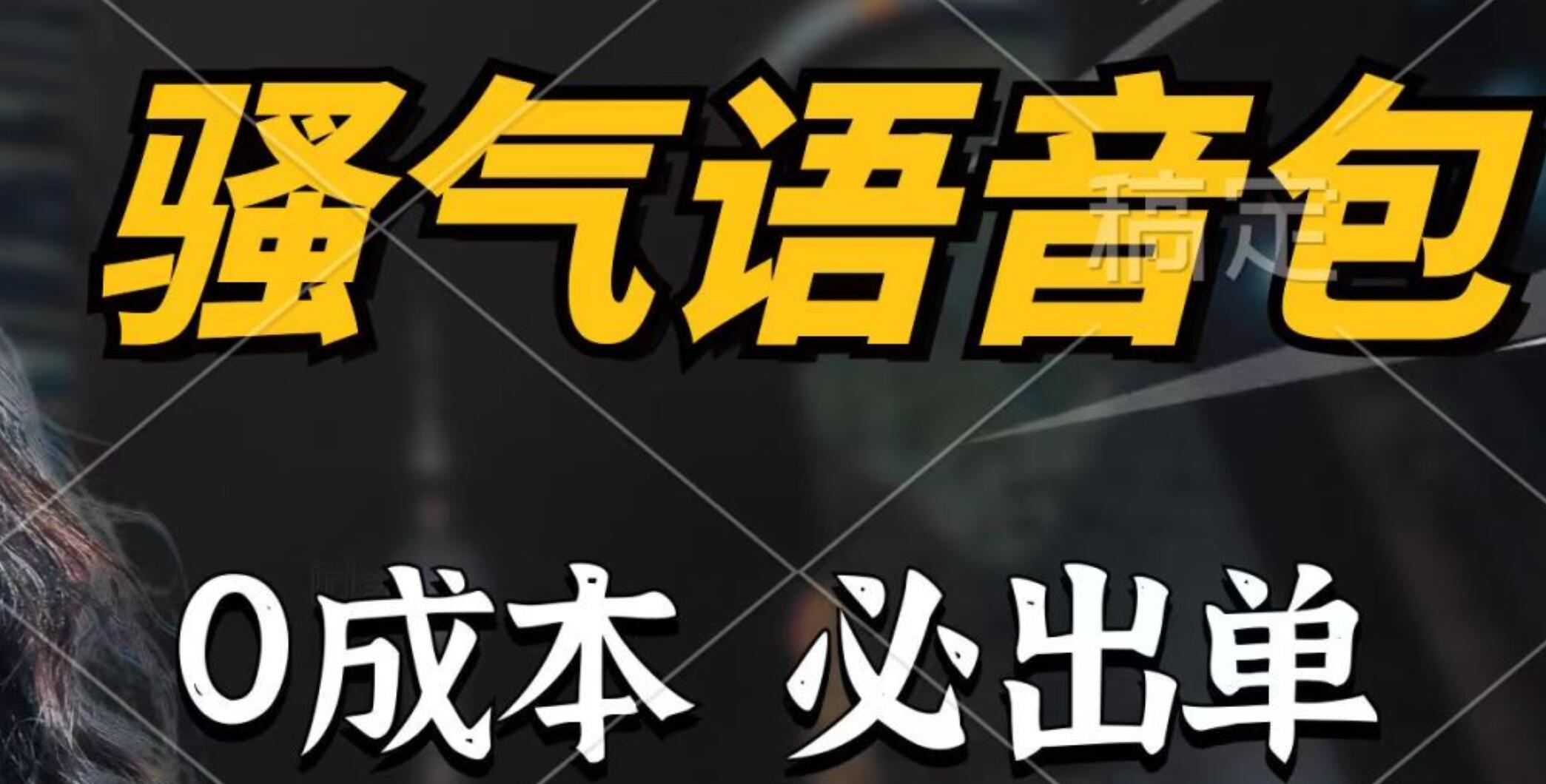 骚气语音包，0成本一天1000+，闭着眼也能出单，详细教程！-往来项目网