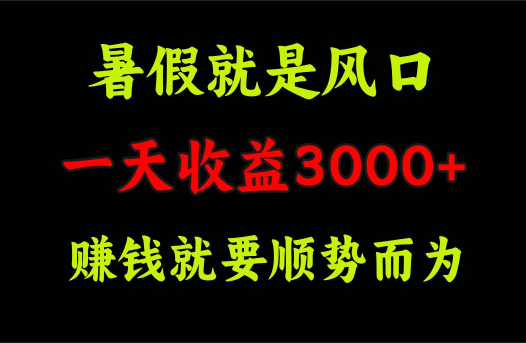 一天收益3000+ 赚钱就是顺势而为，暑假就是风口-往来项目网