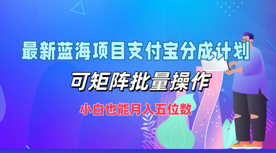 最新蓝海项目支付宝分成计划，小白也能月入五位数，可矩阵批量操作-往来项目网