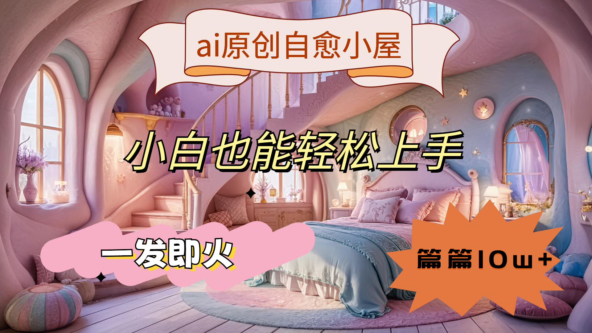 ai原创治愈小屋，小白也能轻松上手，一发即火，篇篇10w+-往来项目网