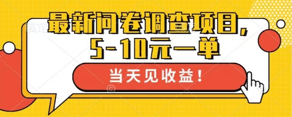 最新问卷调查项目，共12个平台，单日零撸100＋-往来项目网