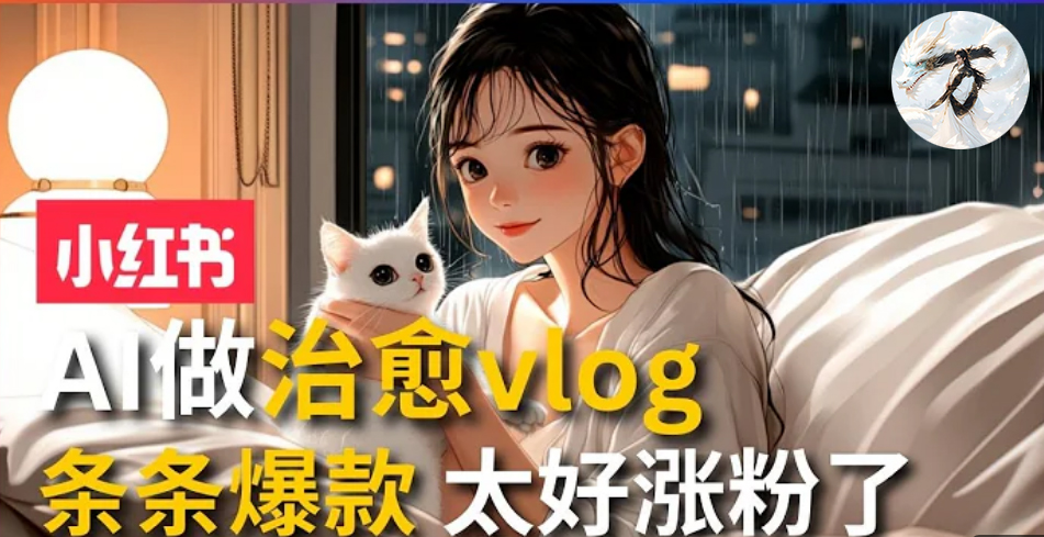 AI治愈系vlog动画视频，小红书7天 涨粉破千，商单报价1500+，0成本制作，日入2000+，有手就会 -往来项目网