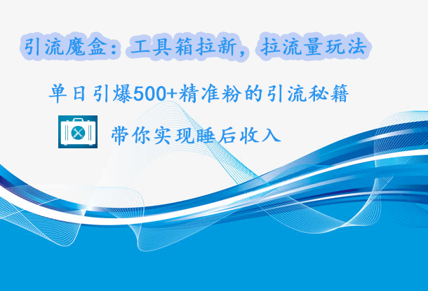 引流魔盒：工具箱拉新，拉流量玩法，单日引爆500+精准粉的引流秘籍，带你实现睡后收入-往来项目网