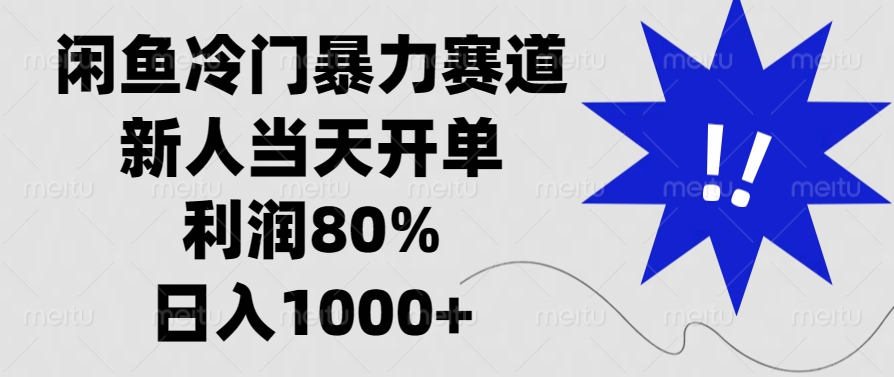 闲鱼冷门暴力赛道，利润80%，日入1000+新人当天开单，-往来项目网