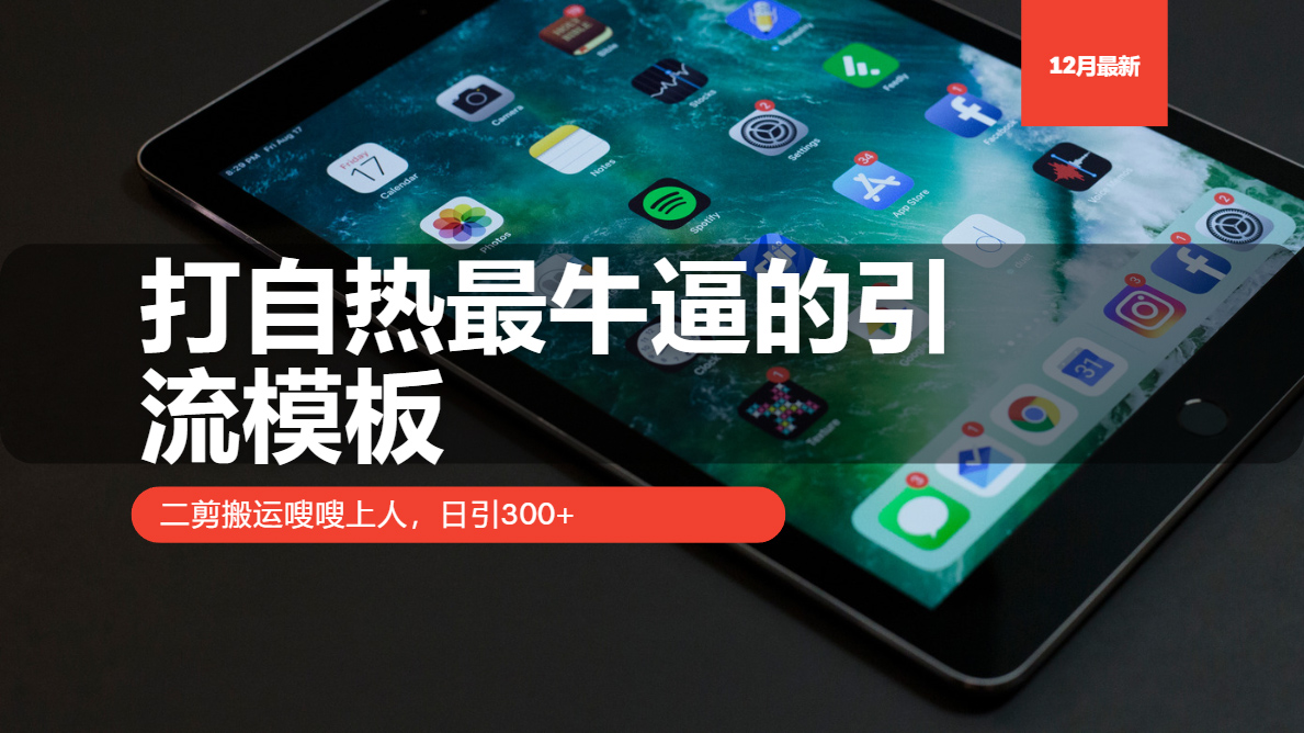 打自热最牛逼的引流模板，日引300+，二剪搬运嗖嗖上人-往来项目网