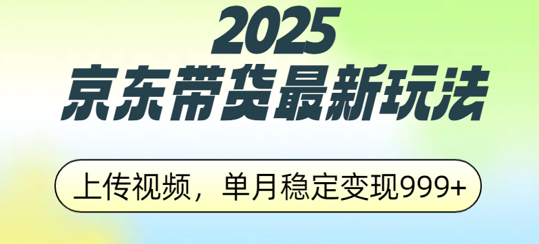 2025京东带货最新玩法，上传视频，单月稳定变现999+-往来项目网