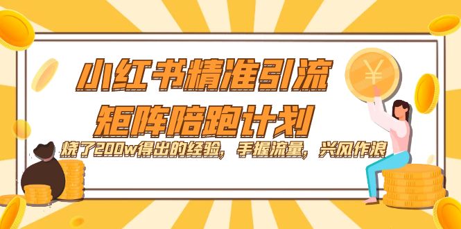 小红书精准引流·矩阵陪跑计划：烧了200w得出的经验，手握流量，兴风作浪！-往来项目网