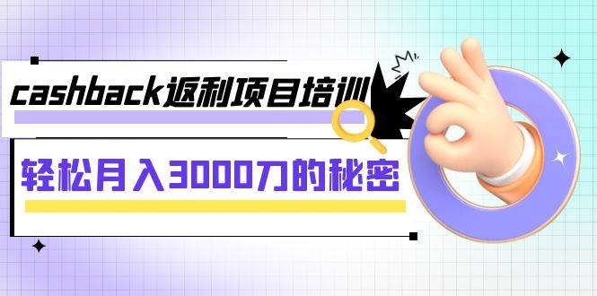 cashback返利项目培训：轻松月入3000刀的秘密（8节课）-往来项目网