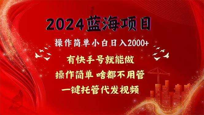 2024蓝海项目，网盘拉新，操作简单小白日入2000+，一键托管代发视频，…-往来项目网