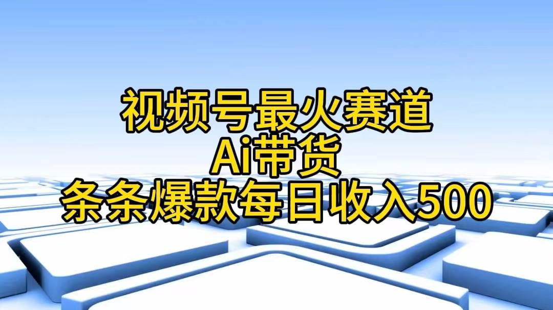 视频号最火赛道——Ai带货条条爆款每日收入500-往来项目网