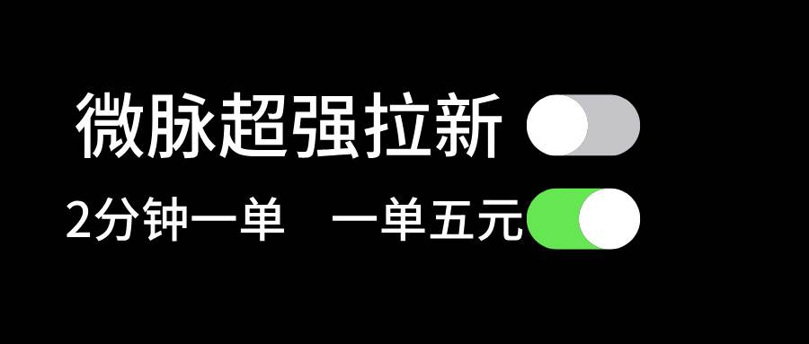 微脉超强拉新， 两分钟1单， 一单利润5块，适合小白-往来项目网